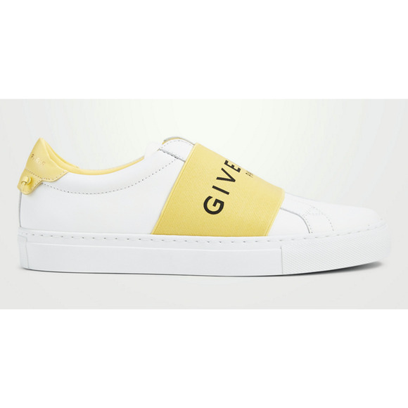 Givenchy Urban Street Knot White Yellow Black Logo Strap Low Top Flat Sneaker 35 - Picture 3 of 11